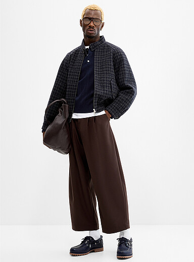 DUNST Navy/Midnight Blue Gingham felt jacket for men