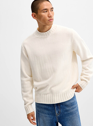 Rolled mock-neck sweater