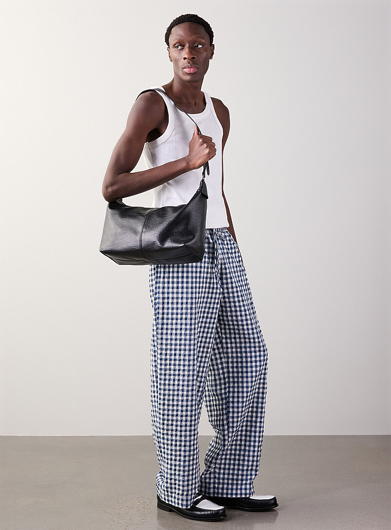 Gingham Seersucker Pant Loose Fit