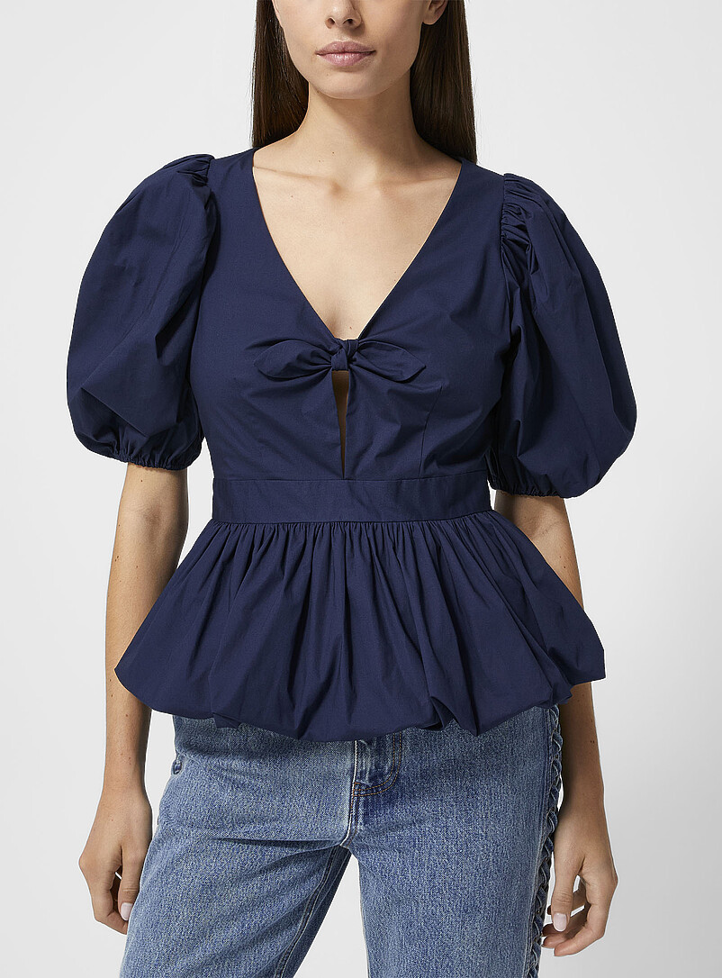Peplum Waist Knotted Blouse Rotate Simons Peplum Waist Knotted Blouse Rotate Simons