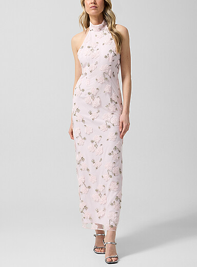 Rotate: La minirobe ajust&eacute;e &agrave; manches cloche Vieux rose pour femme