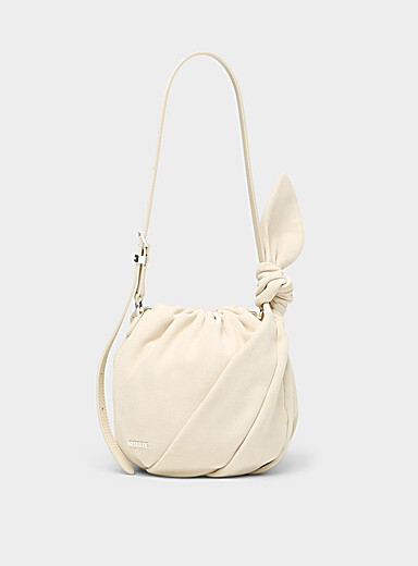 Rotate: Le sac &agrave; main en su&egrave;de Bon Bon Ivoire - Beige cr&egrave;me pour femme