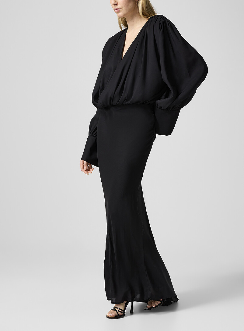 Draped Lightweight Chiffon Dress