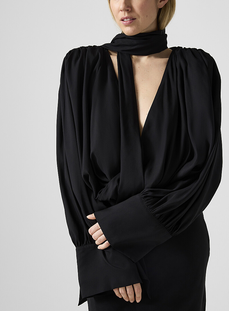 Draped lightweight chiffon dress product image 2