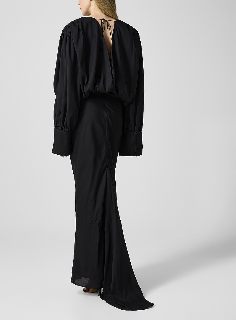 Draped lightweight chiffon dress product image 3