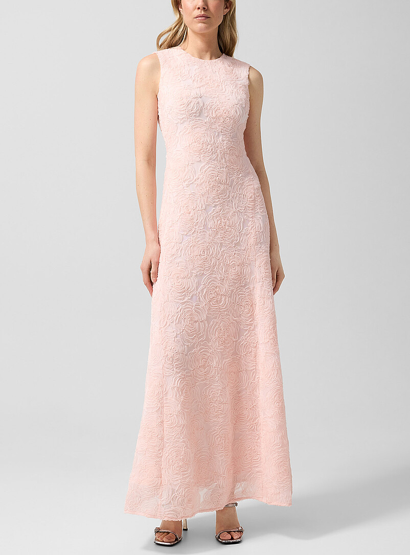 Floral Micromesh Maxi Dress
