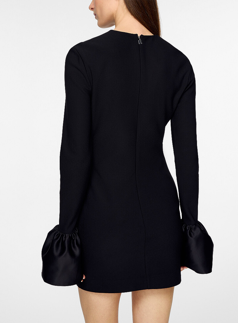 Ruffled bell-sleeve black dress product image 3