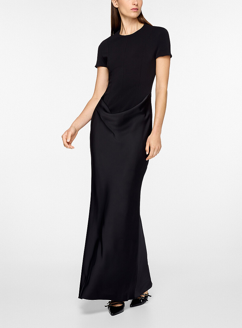 Cowl draped skirt long dress product image (primary)