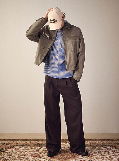 Le blouson faux cuir brun vieilli
