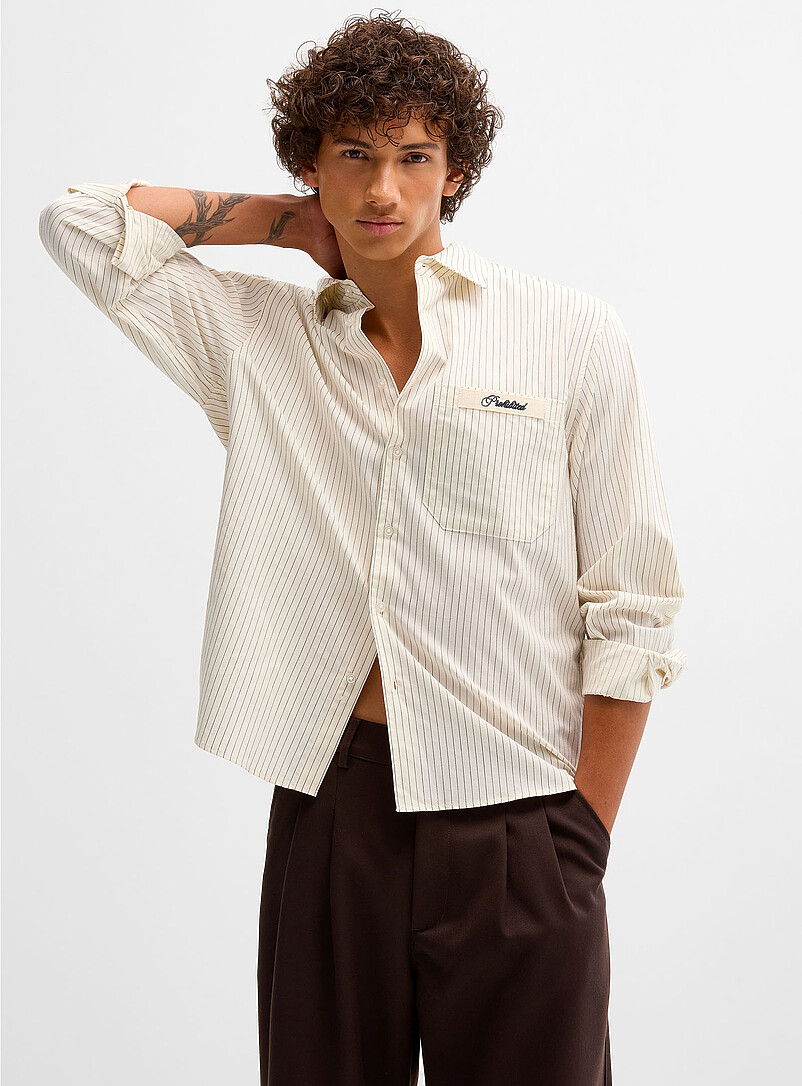 Vertical-Stripe Boxy Shirt
