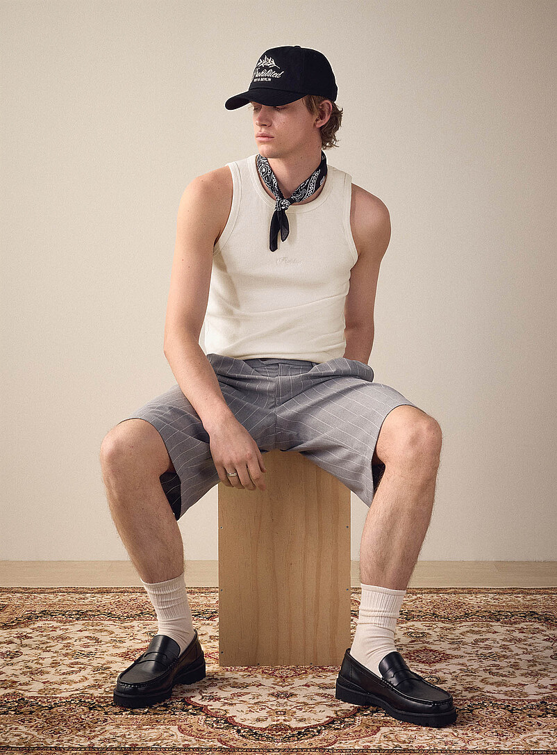 Embroidered logo ribbed tank top product image (primary)