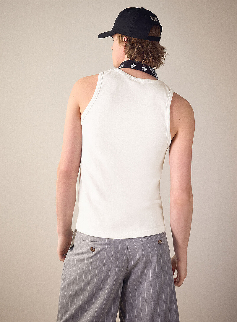 Embroidered logo ribbed tank top product image 2