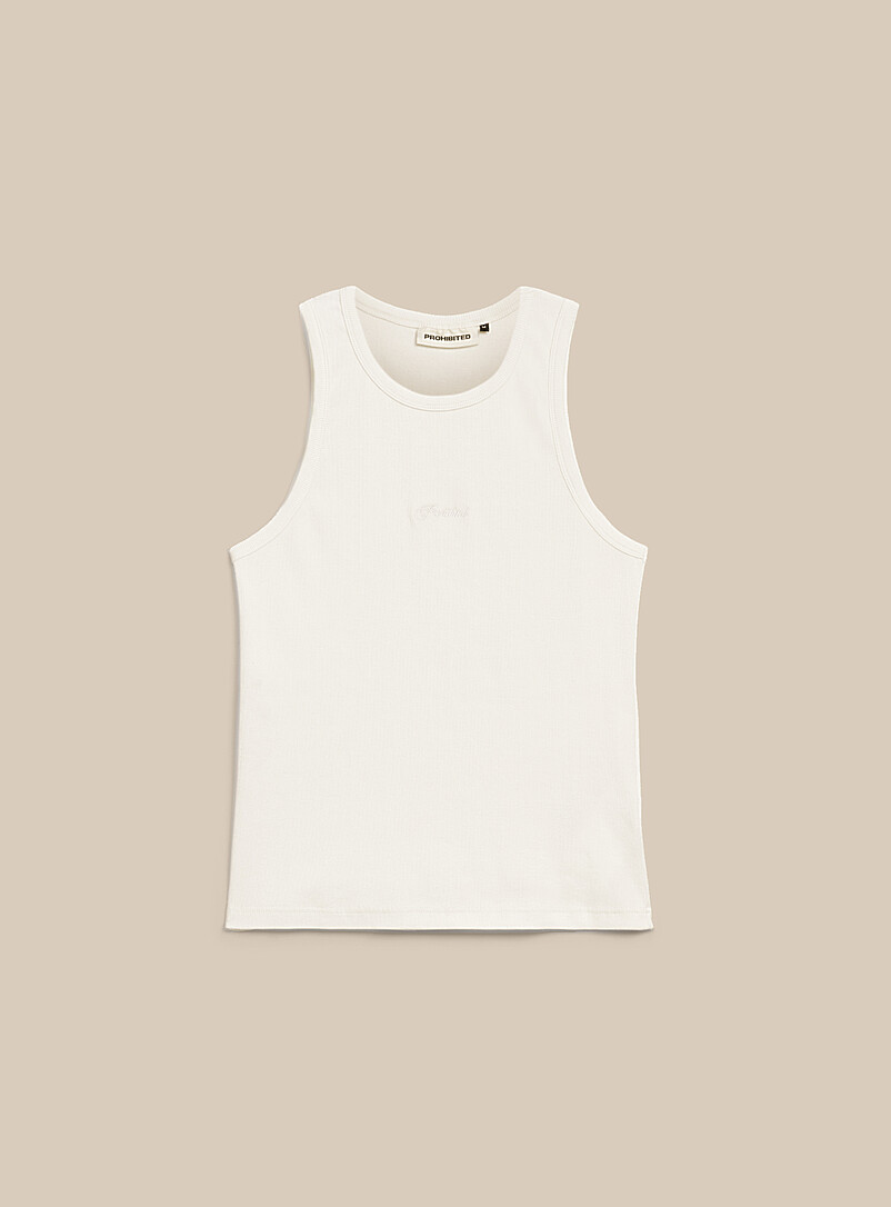 Embroidered logo ribbed tank top product image 3