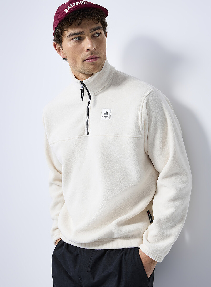 BLOCK BUILDER FLEECE BOYS SWEATSHIRT - OFF WHITE