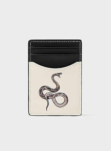 Le porte-cartes imprim&eacute; serpent