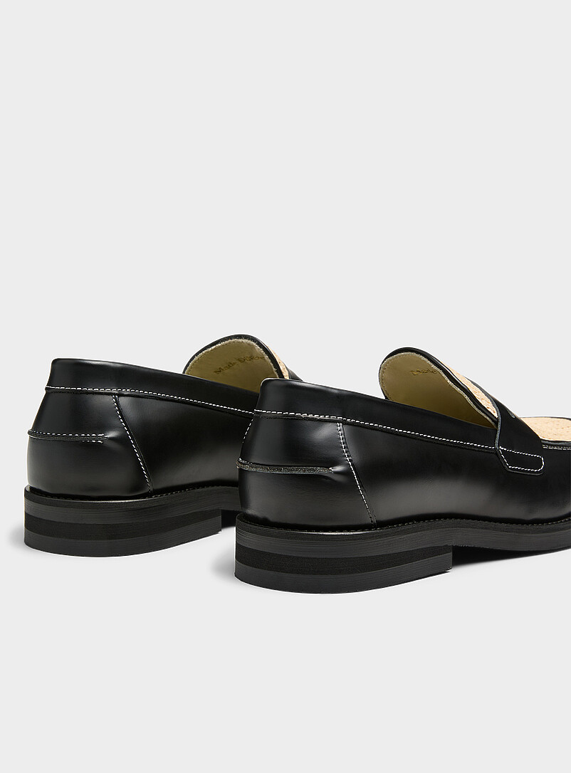 Duke + Dexter: Le fl&acirc;neur penny Wilde empeigne tress&eacute;e Homme Noir pour homme