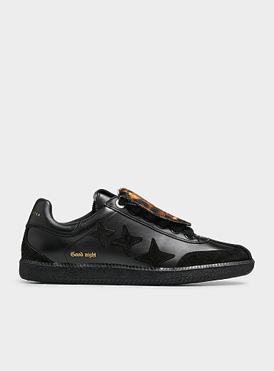 Le sneaker Plus Duke noir accent l&eacute;opard Homme
