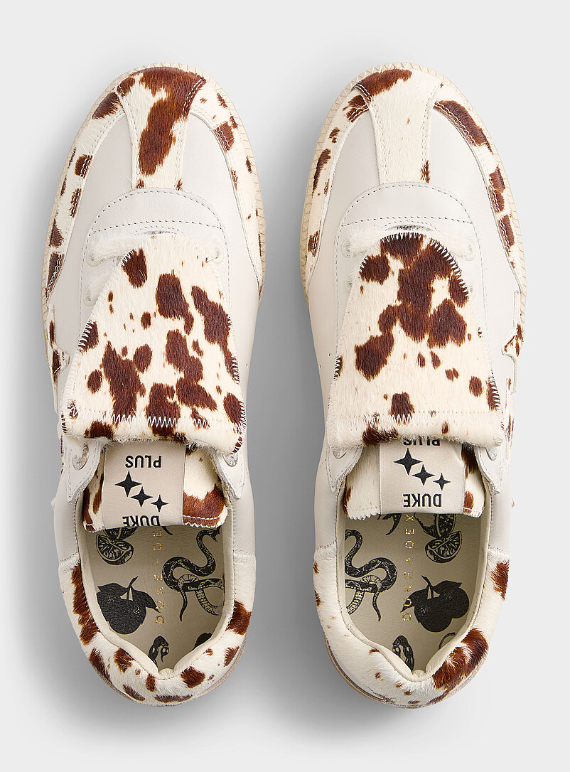 Duke + Dexter: Le sneaker Plus Duke accents vache Homme Blanc cass&eacute; pour homme