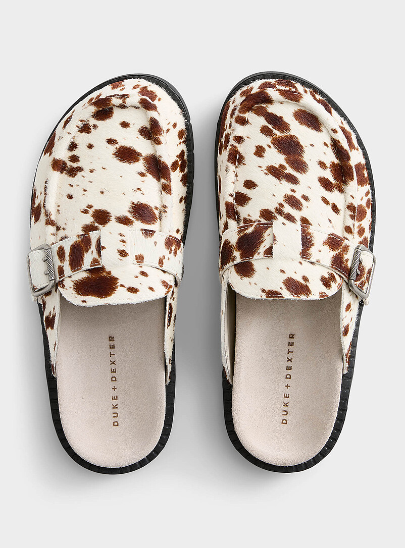 Pony hair cowhide Winston mules Men | Duke + Dexter | All Our