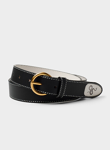 Topstitched belt