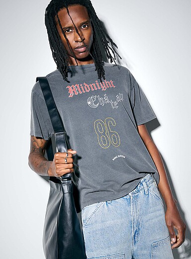 Midnight Ch&acirc;teau faded jersey T-shirt