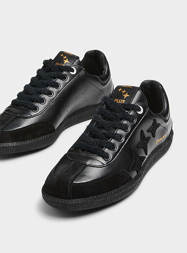 Plus Duke leopard-accent black sneakers Men