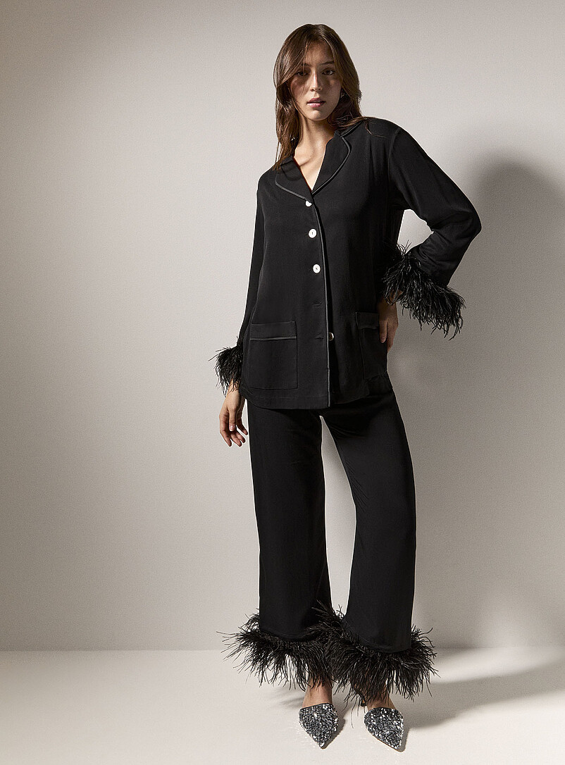 Pyjama Kimono Femme Little Marcel - Taille 38/40, Noir, 100% Coton, Occasion Très Bon état