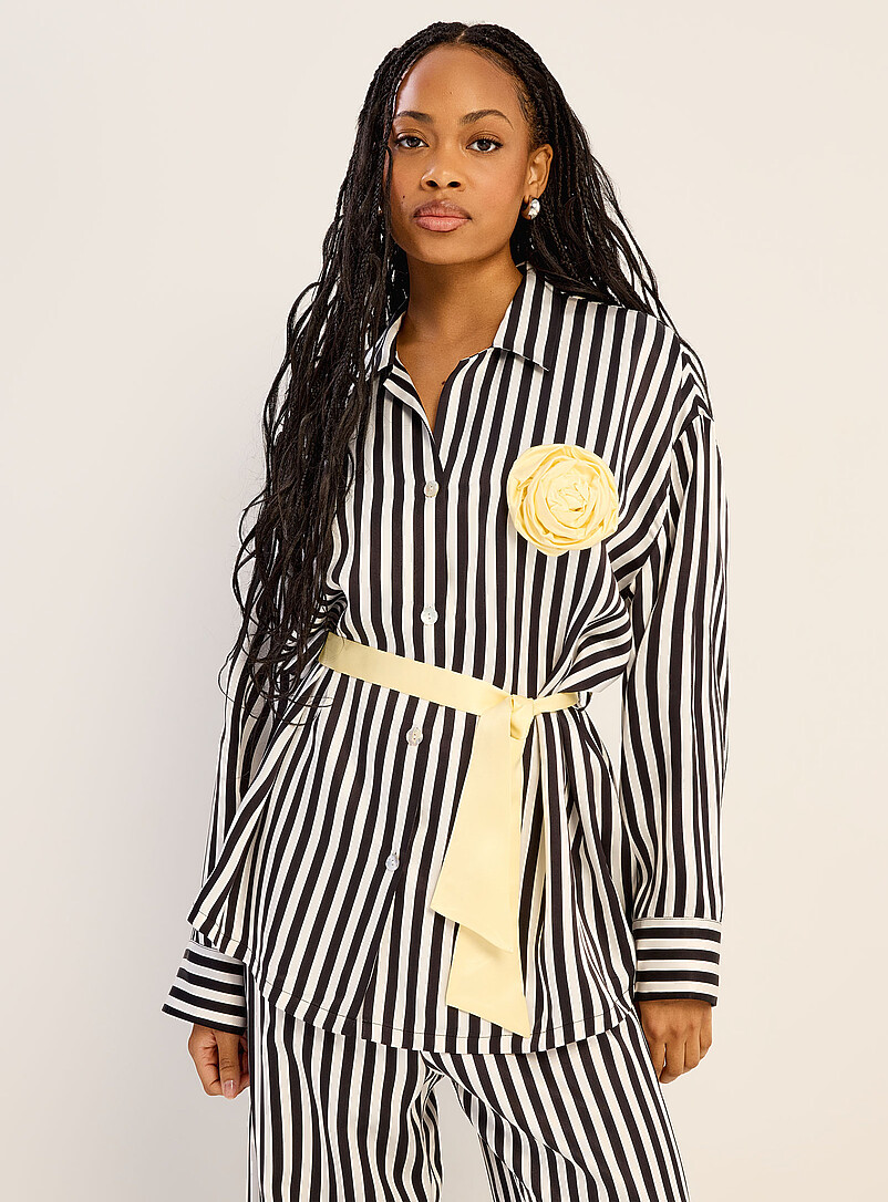 3D rose and stripe satiny pyjama set product image 2