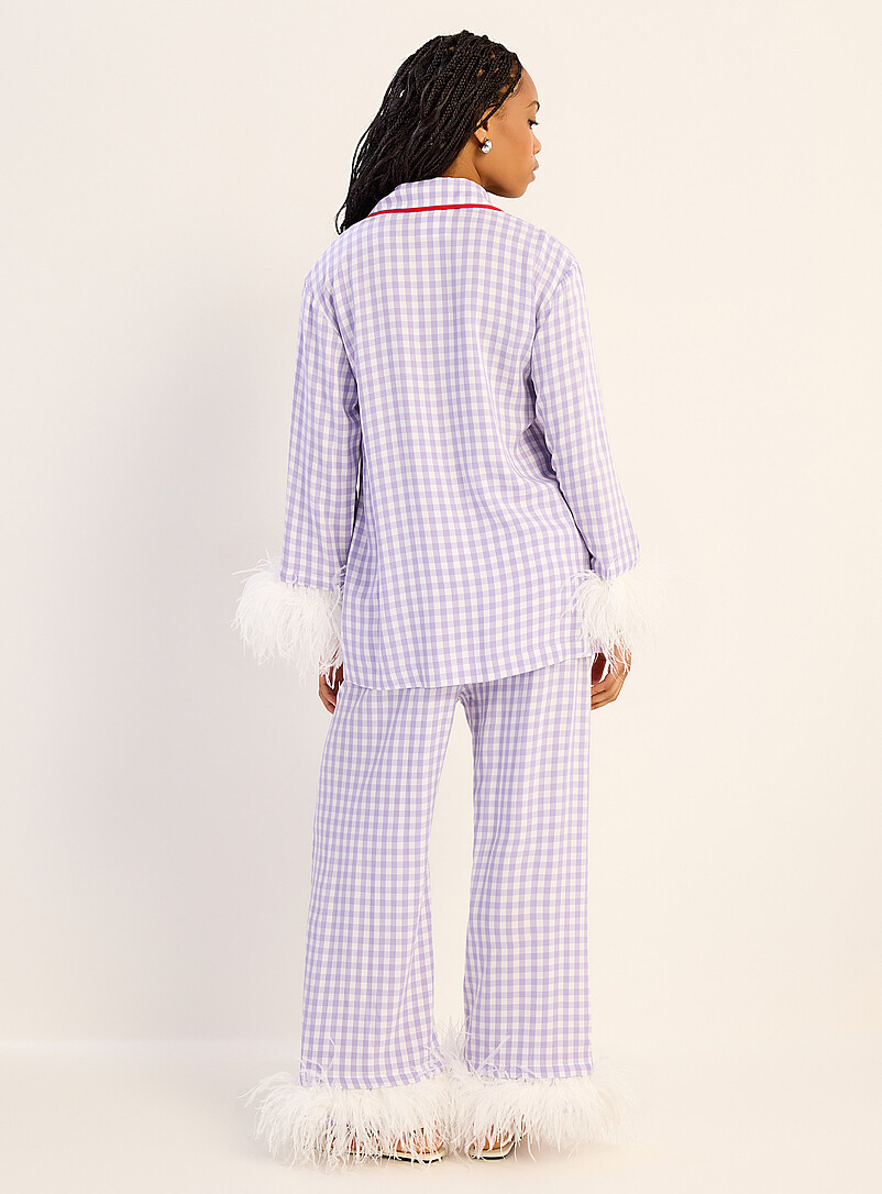 Lilac and feather gingham pyjama set product image 3