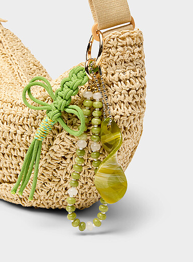 La breloque de sac maximaliste billes et cordes