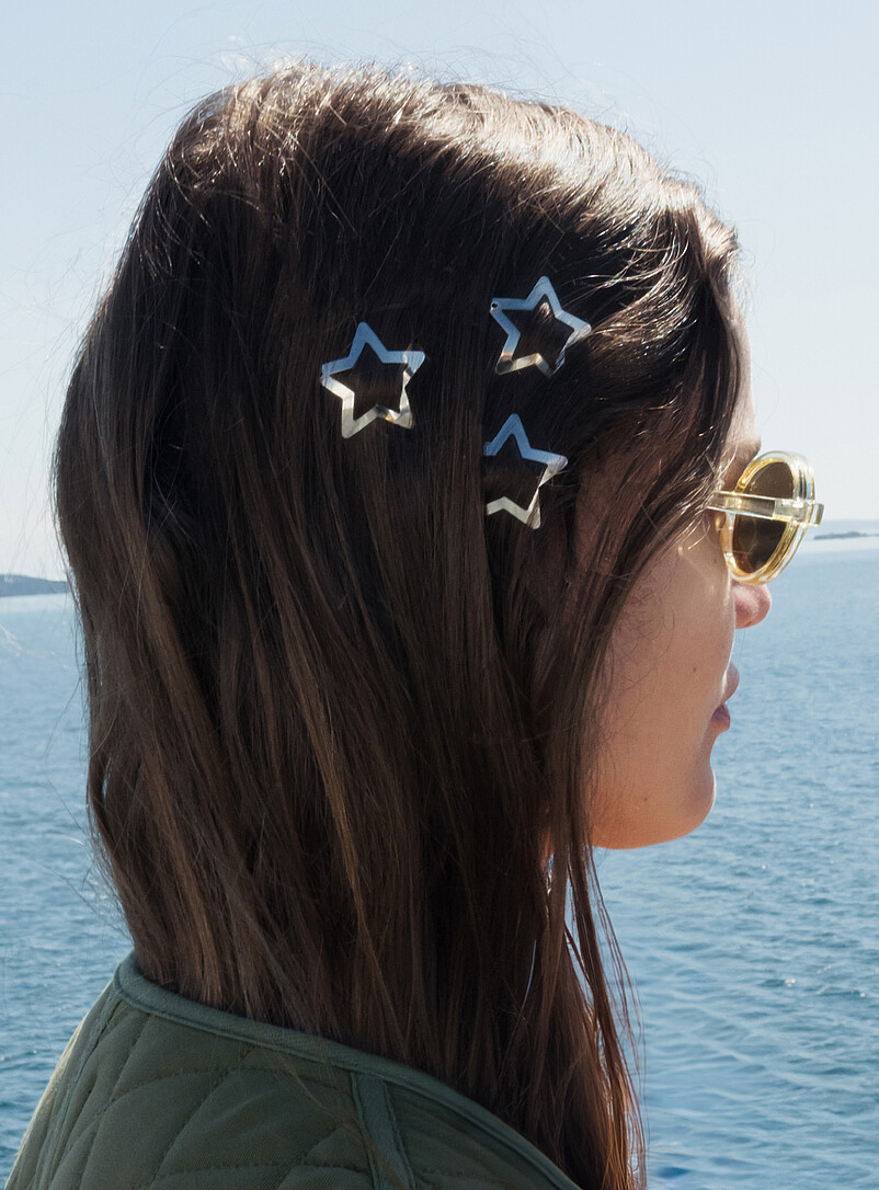 Small metal star barrettes Set of 3 product image (primary)