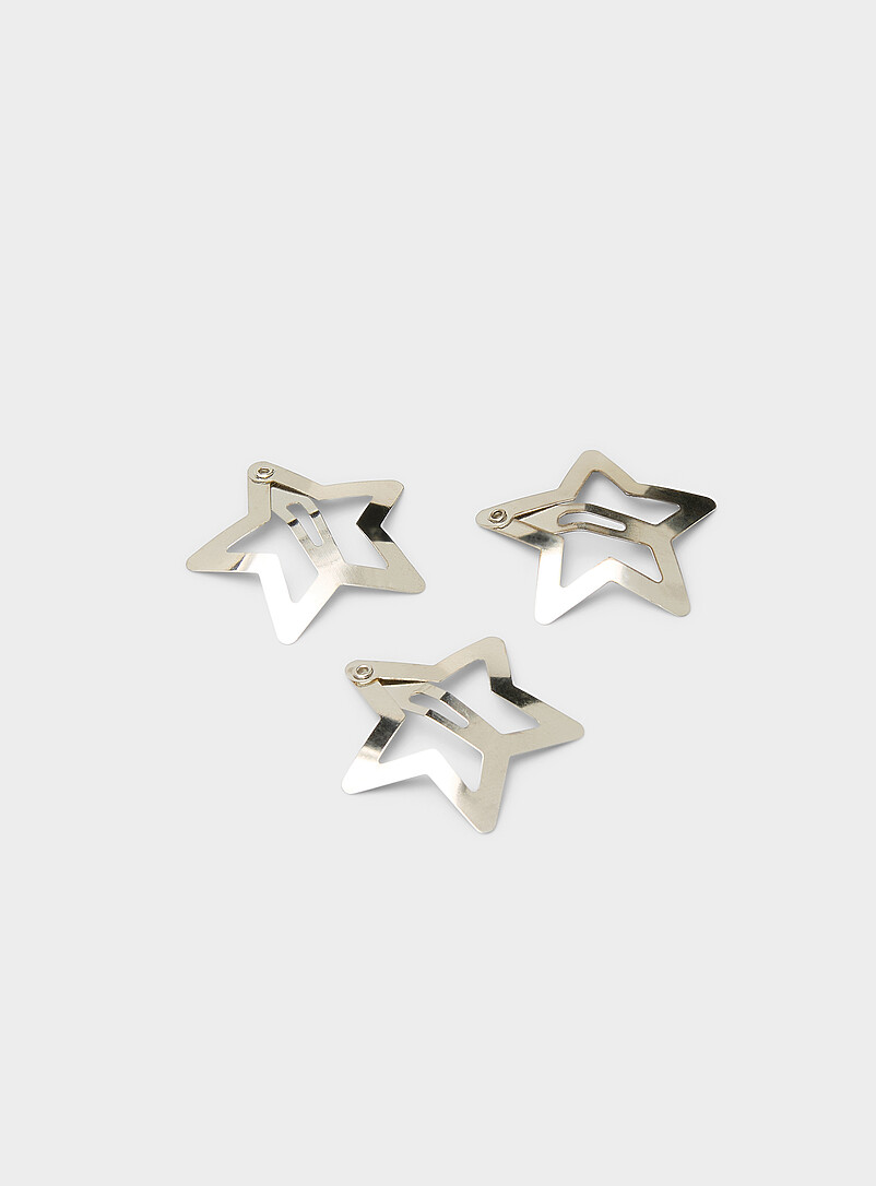 Small metal star barrettes Set of 3 product image 2