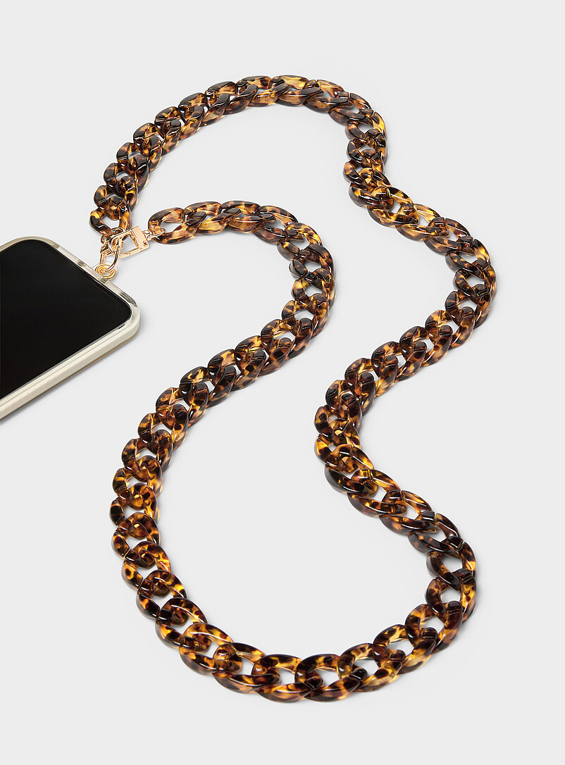 Tortoiseshell chain phone shoulder strap product image (primary)