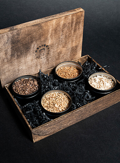 Le quatuor de copeaux de bois pour fumage