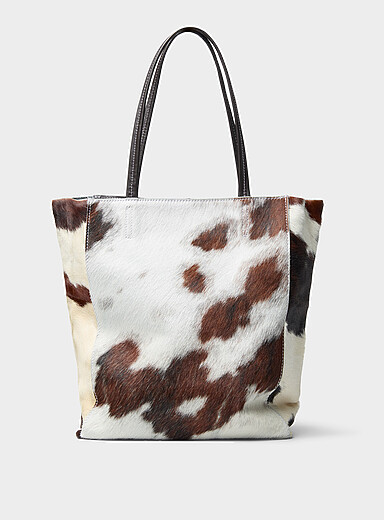 Carpi cowhide pattern pony hair leather tote bag