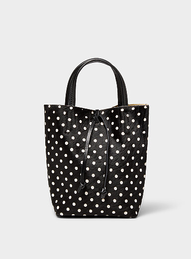 Le mini fourre-tout cuir poilu &agrave; pois Carpi