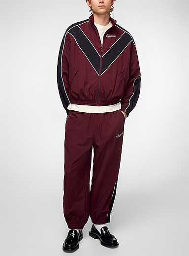 Willy Chavarria: Le pantalon <i>track</i> ample Bad Boy Bourgogne pour homme
