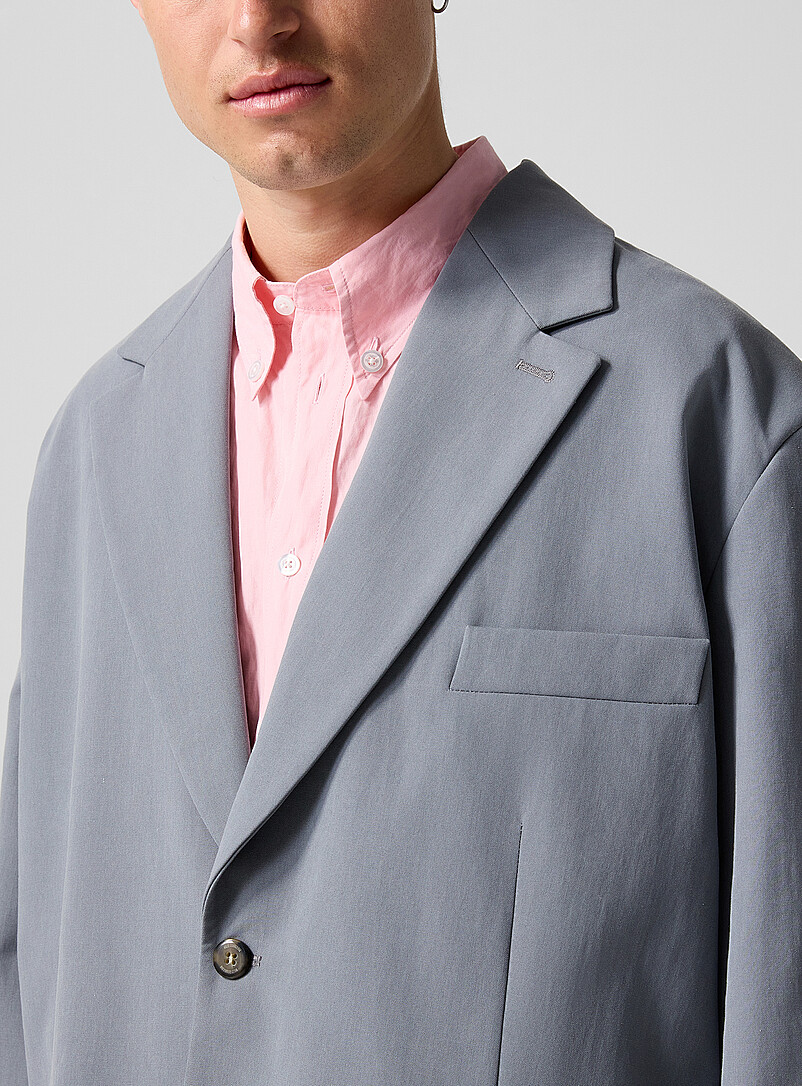 Willy Chavarria Grey Chilango oversized blazer for men