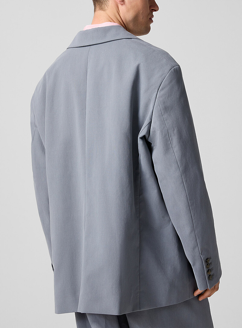 Willy Chavarria Grey Chilango oversized blazer for men
