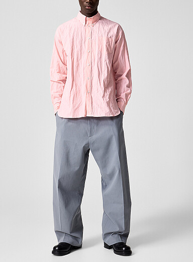 Willy Chavarria: Le pantalon large en coton Toluca Gris pour homme