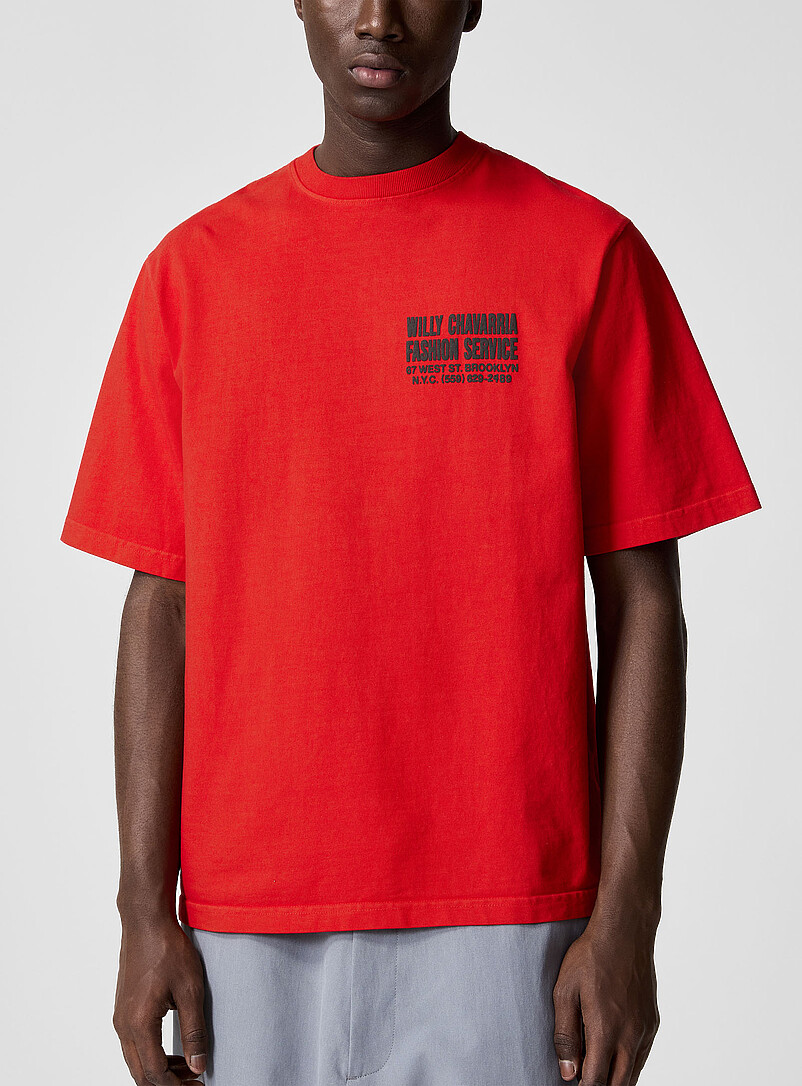 トップス WILLY CHAVARRIA Greased Engine Boxy T Fashion Service print boxy T-shirt | Willy Chavarria | Shop Men's