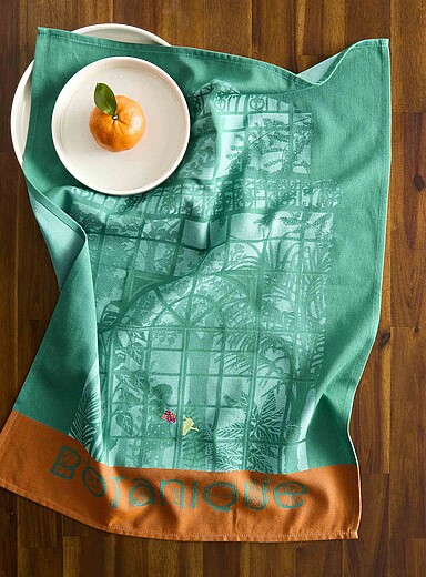 Botanical garden jacquard dish cloth | Tissage Moutet | | Simons