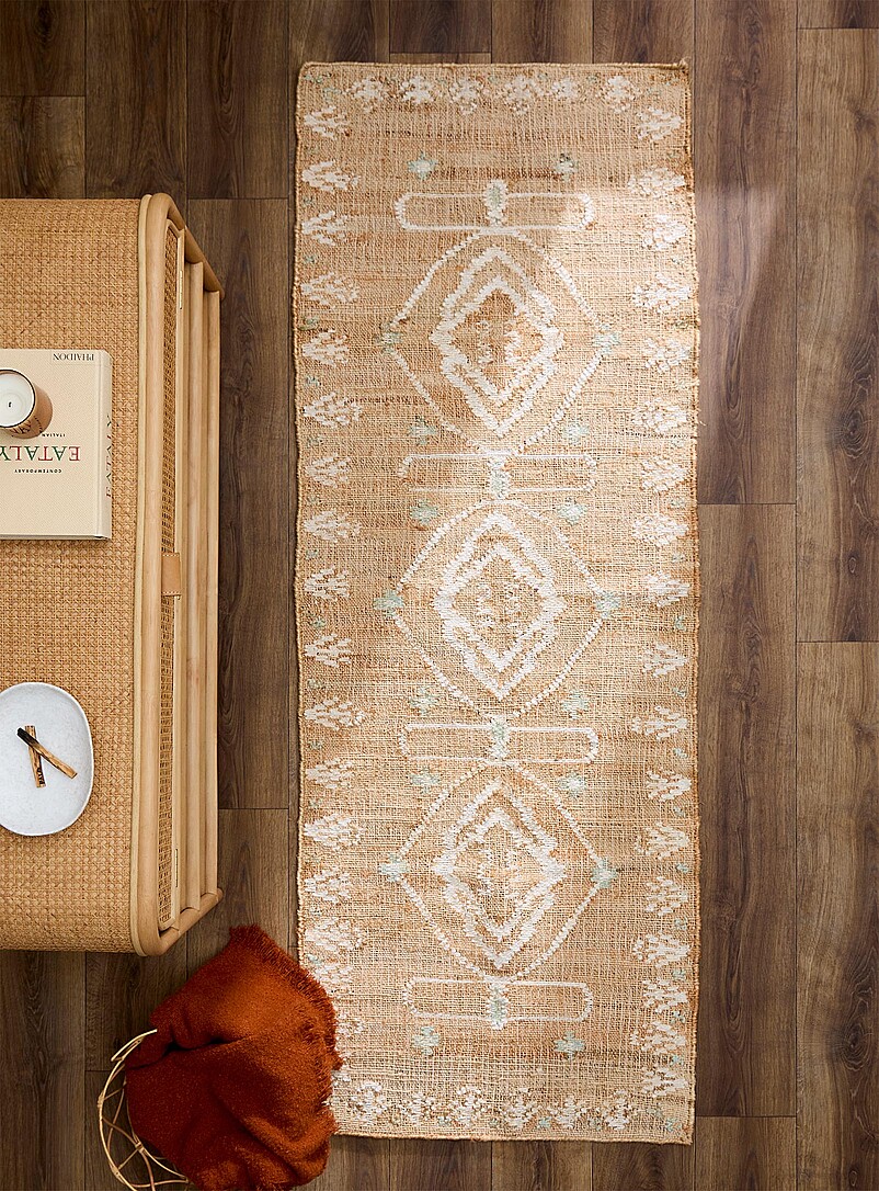 Raw jute pastel Persian hallway rug 75 x 215 cm | Simons Maison | | Simons