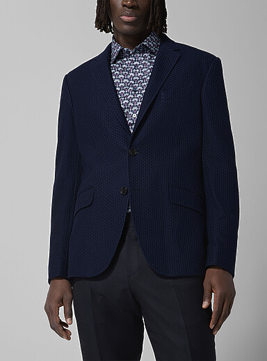 Textured jersey blazer
