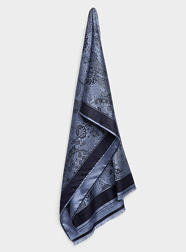 Paisley wool and silk scarf