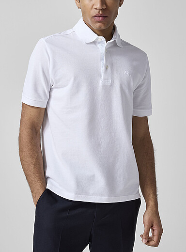 Etro: Le polo piqu&eacute; logo brod&eacute; Blanc pour homme