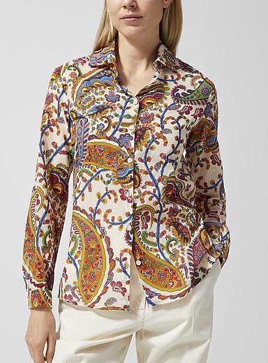 Etro Assorted Sheer colourful paisley pure cotton shirt for women