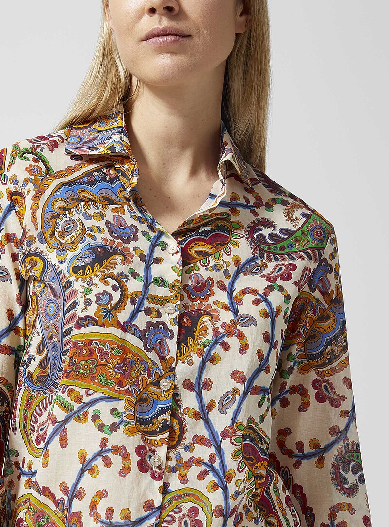 Etro Assorted Sheer colourful paisley pure cotton shirt for women