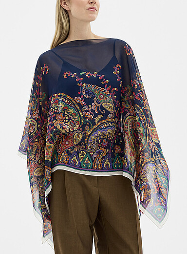 Etro: La blouse style poncho pure soie Assorti pour femme