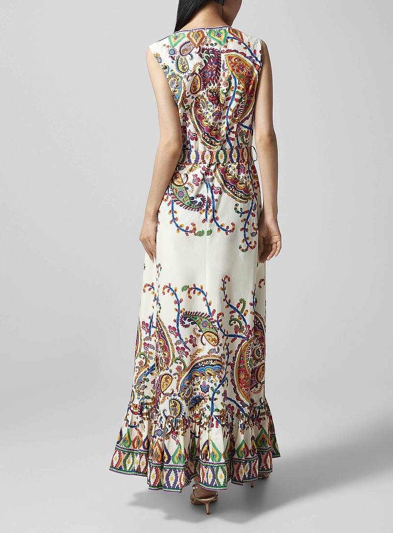 Etro: La robe &agrave; ceinture en popeline pur coton Assorti pour femme
